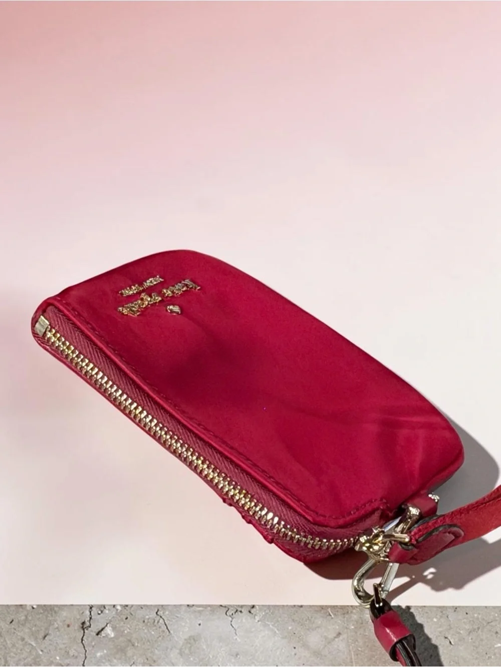 Kate Spade Chelsea The Little Better Cranberry Zip Card Case Wristlet NWT